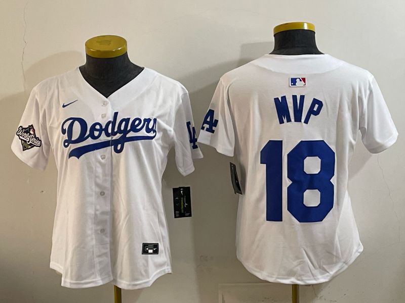 Youth Los Angeles Dodgers #18 Mvp White Game 2026 Nike MLB Jersey style 01